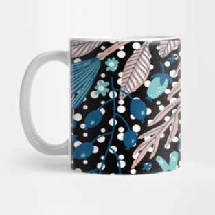 Leaves and Polka Dot Pattern Mug